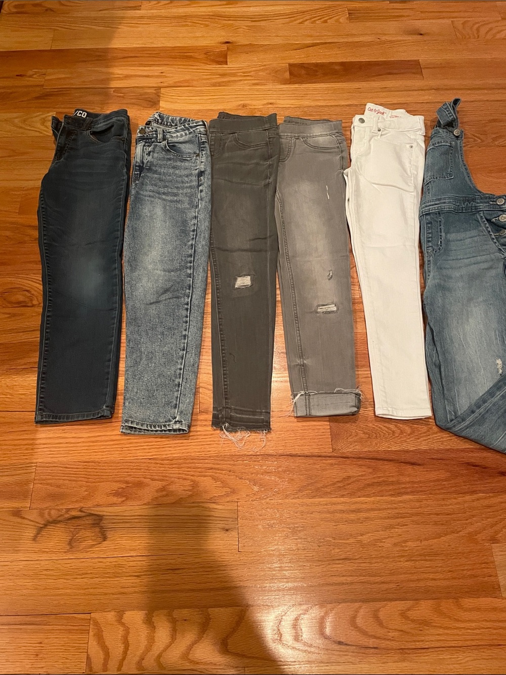 Girls Size 10 Jeans + Overalls + Shirt Bundle
